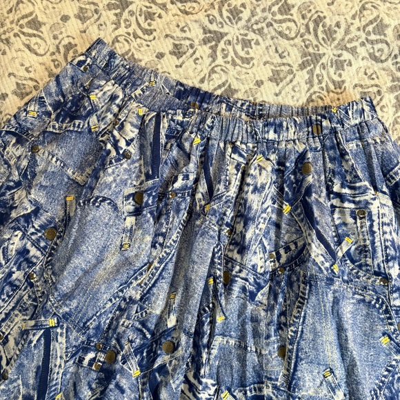 Vintage Western Denim Printed Maxi Skirt - Picture 2 of 4